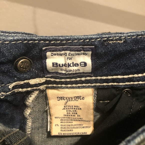 👖 Like-New 💎 MISS ME Bootcut jeans Size 26 with rhinestones - Picture 8 of 10